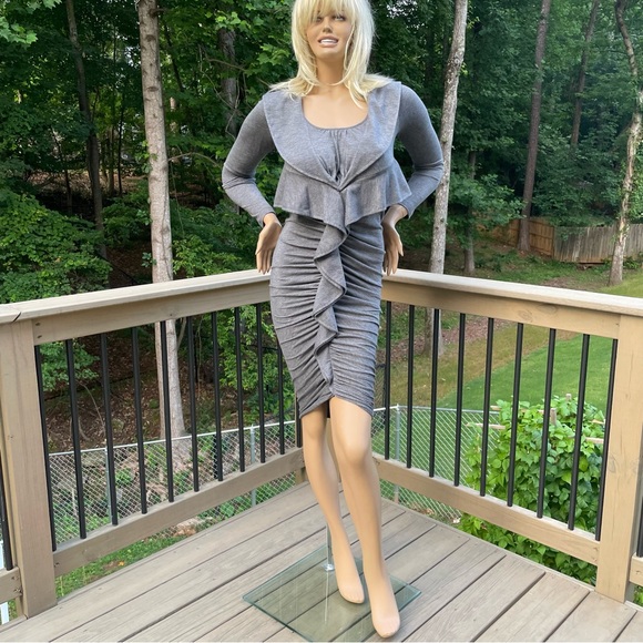 Givenchy Ruffle-Front Ruched Jersey Dress size 38 - Picture 2 of 14